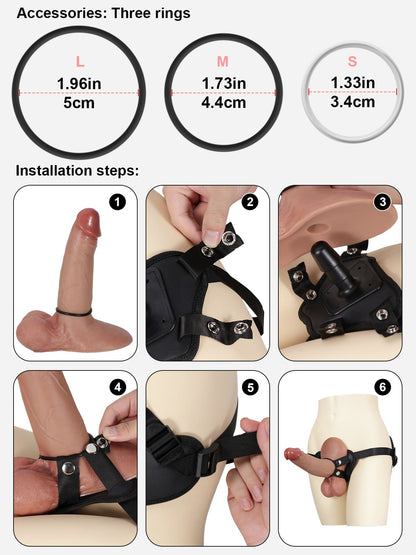 Orvique TPE and PU leather Vac-U-Lock strap-on harness