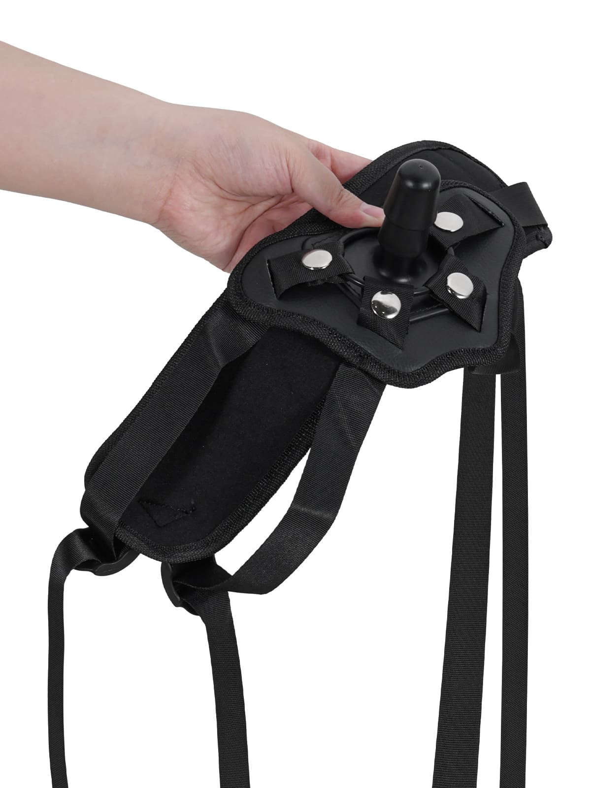 Orvique TPE and PU leather Vac-U-Lock strap-on harness