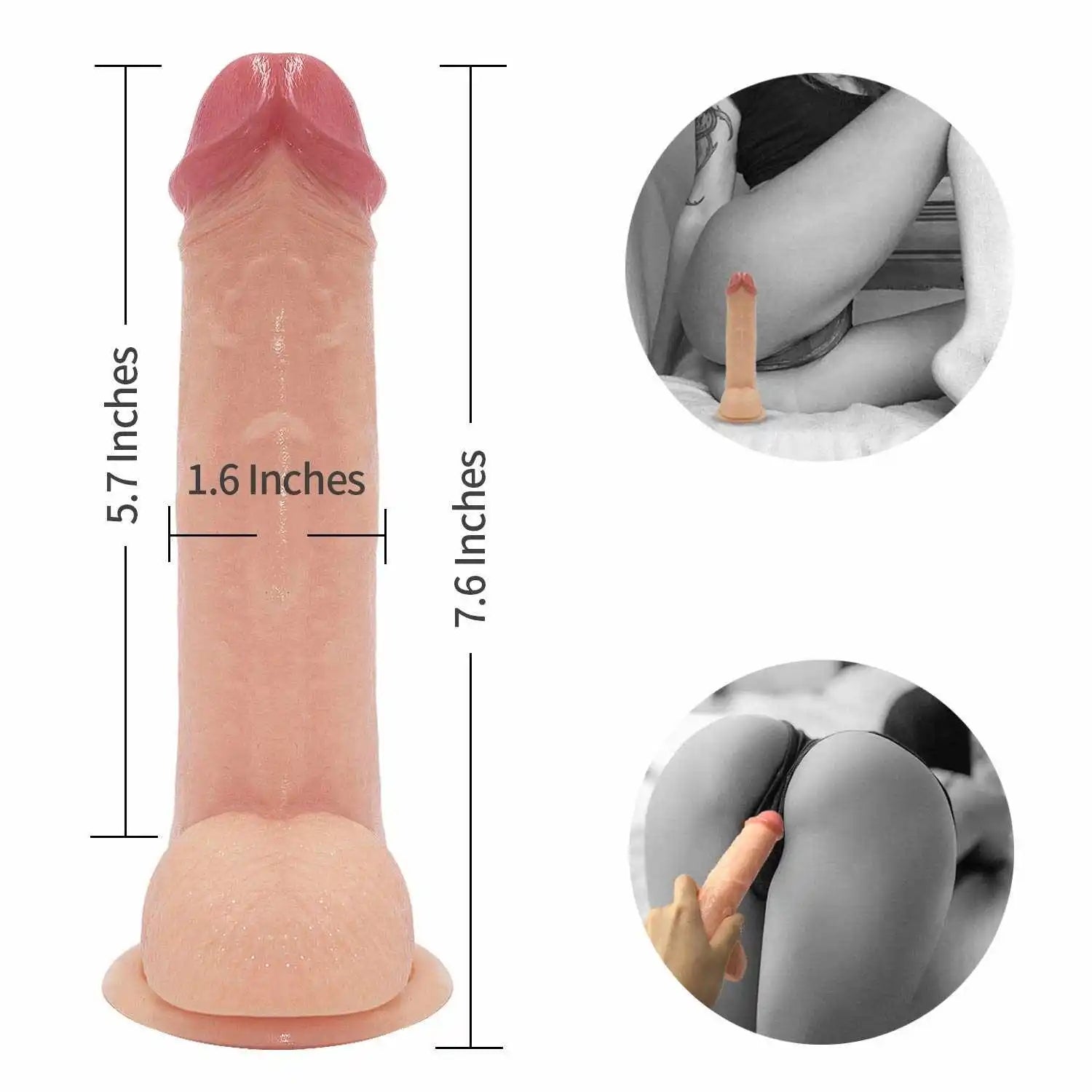 7.6" Fetish G-spot Realistic Strap On Penis