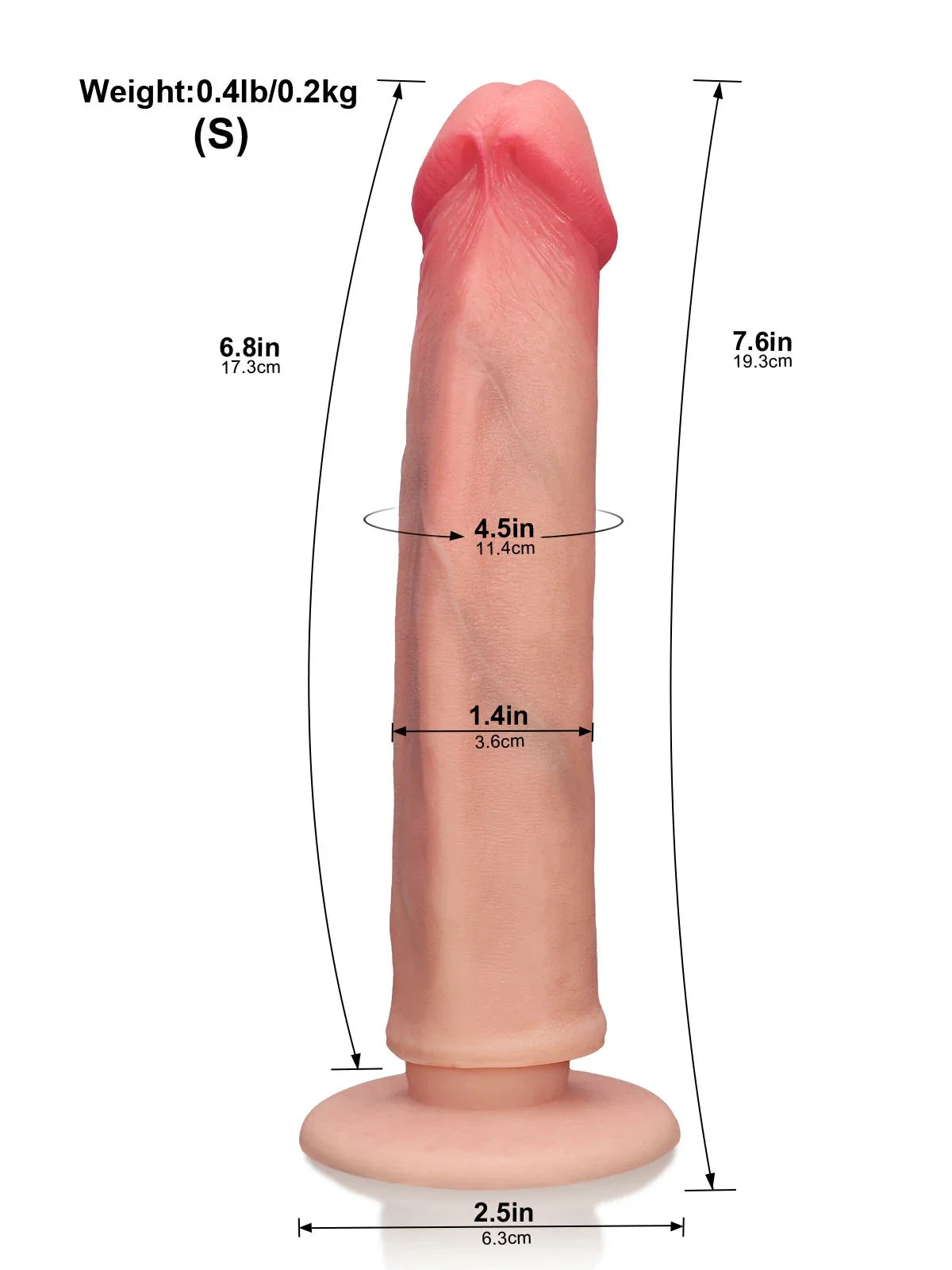 Corvanta 7.6 x 1.4 inch dual-density O-ring compatible silicone dildo
