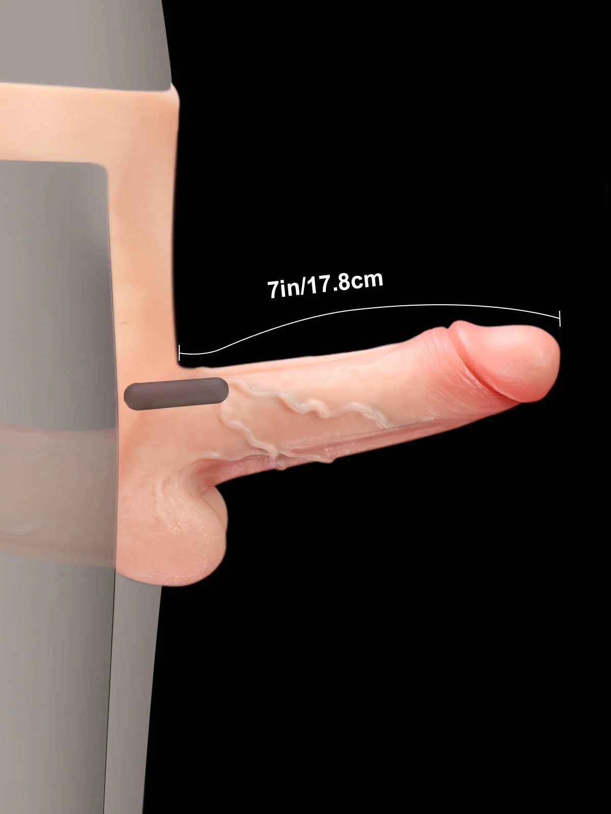 Solvique dual-shaft vibrating silicone strap-on for couples