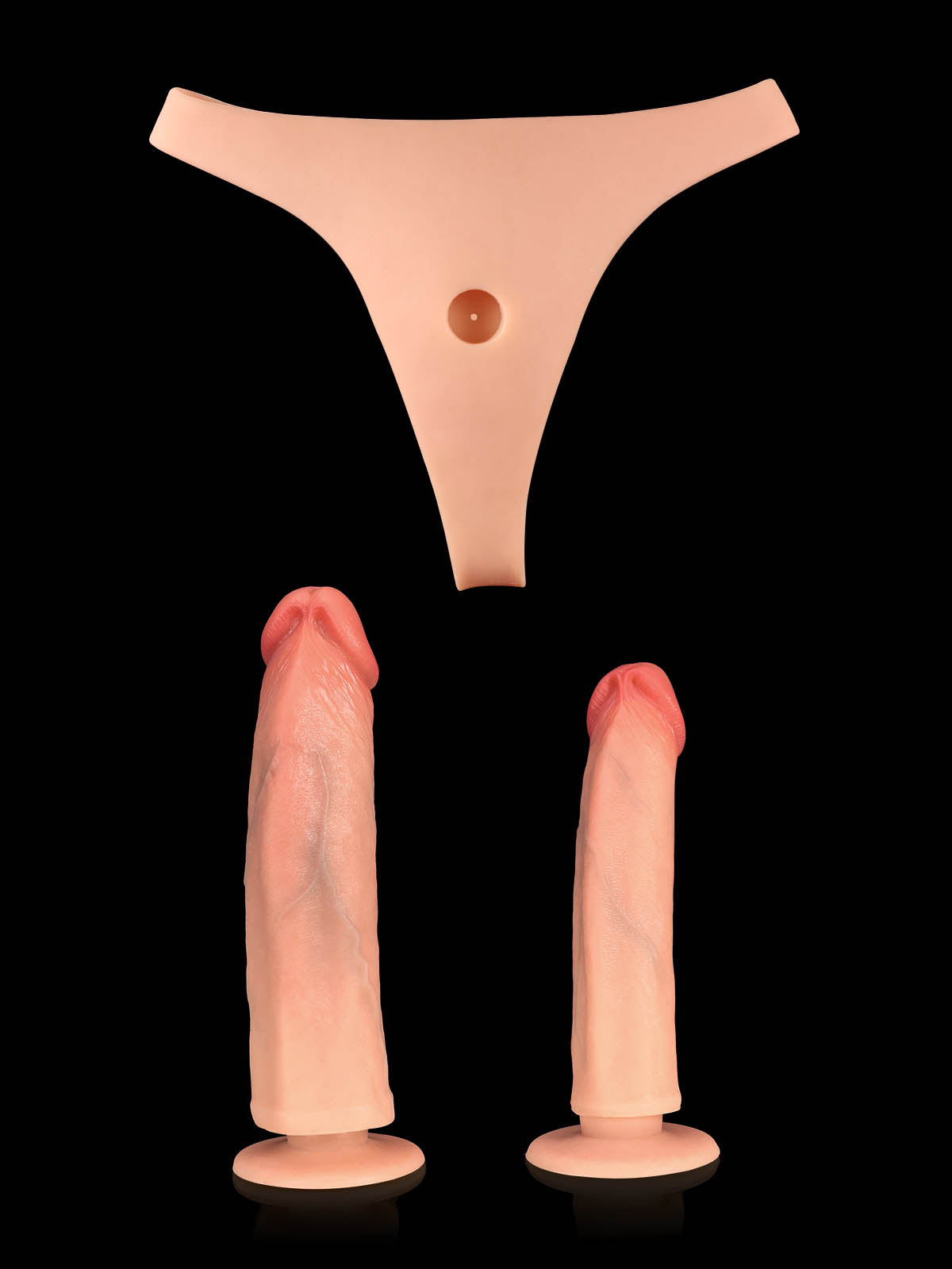 Mavellin silicone strap-on with two interchangeable shafts